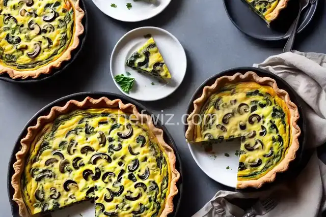 Spinach and Mushroom Quiche with Shiitake Mushrooms