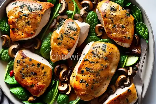 Spinach and Mushroom Stuffed Chicken Breasts