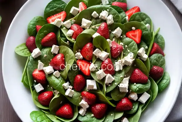 Spinach and Strawberry Salad with Feta Cheese