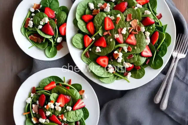 Spinach and Strawberry Salad with Warm Bacon Vinaigrette