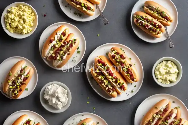 Split Hot Dogs with Butter-Toasted Buns and Homemade Toppings
