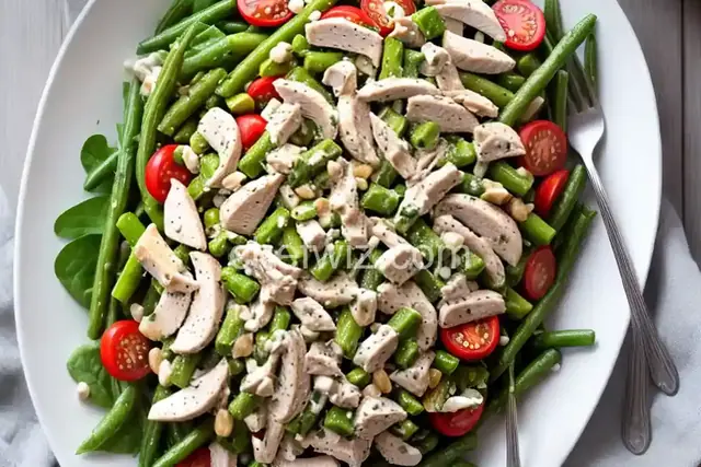 Spring Chicken Salad With Smashed Green Beans