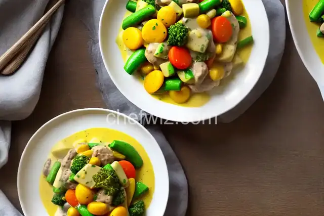 Spring Vegetable Fricassee with Saffron Cream