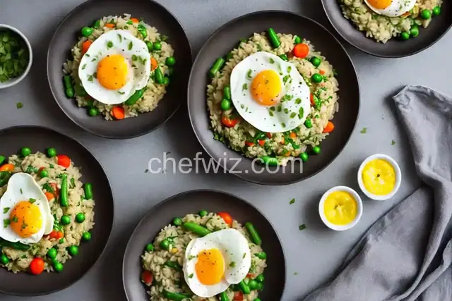 Spring Vegetable Risotto with Poached Eggs
