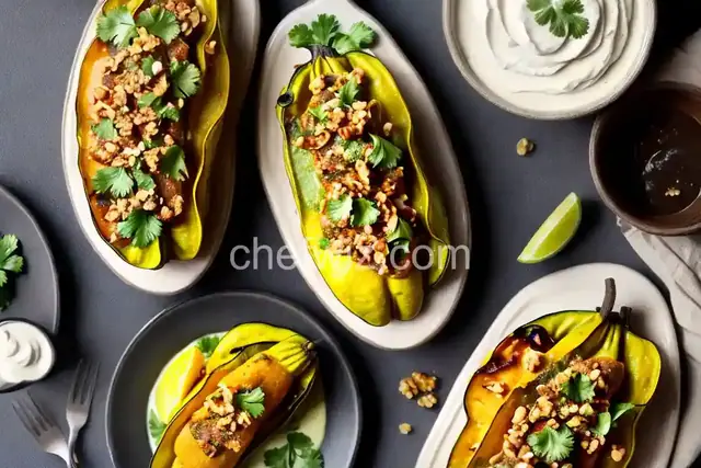 Squash Blossom Chile Relleno with Walnut Cream Sauce