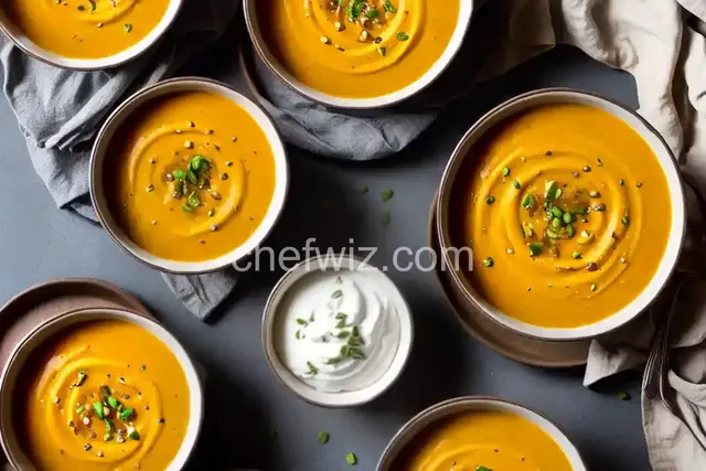 Squash Soup in Pumpkin Bowls