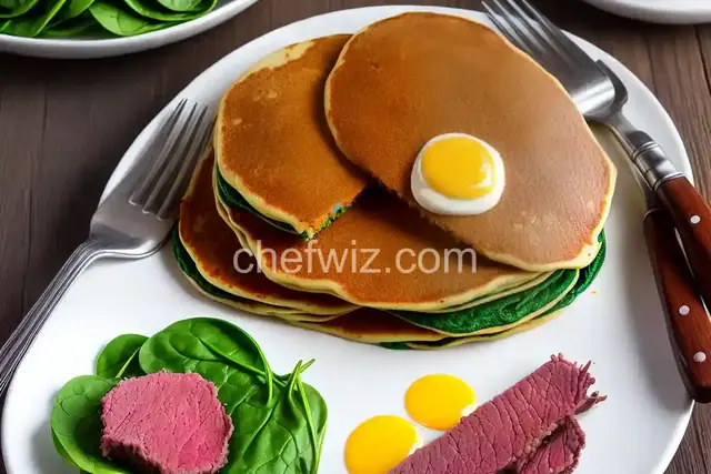 St. Patrick's Day Spinach Pancakes and Corned Beef Hash