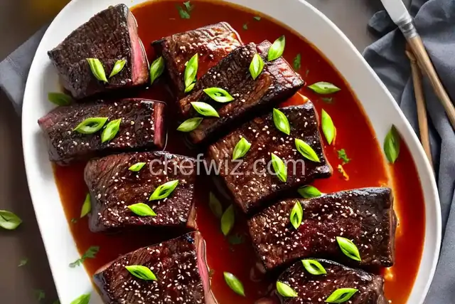 Steak Short Ribs with Crispy Garlic and Chile Oil