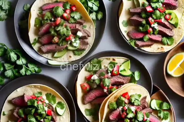 Steak Tacos with Cilantro-Radish Salsa