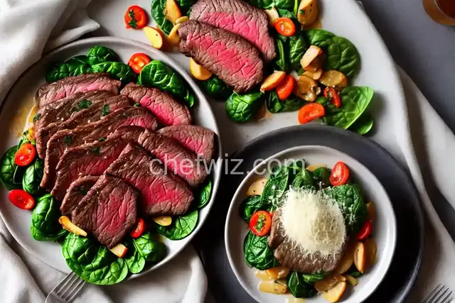 Steak With Parmesan Spinach