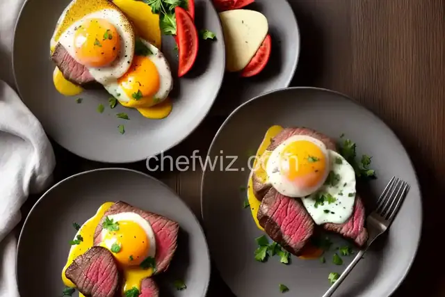Steak and Eggs Benedict with Spicy Hollandaise