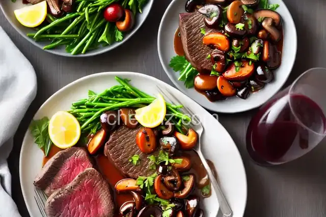 Steak with Red Wine Mushrooms Recipe