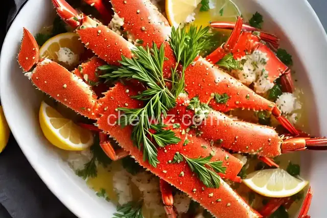 Steamed Alaska King Crab with Chardonnay-Lemon-Herb Splash