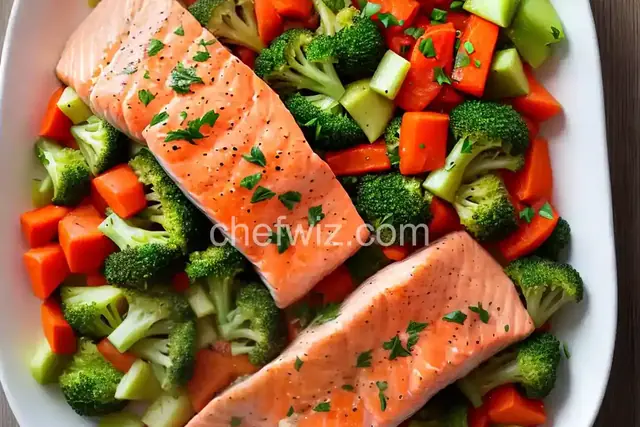 Steamed Salmon and Vegetables