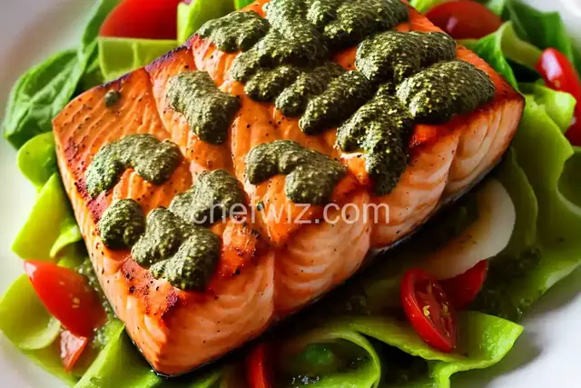 Stephan's Broiled Salmon Pesto