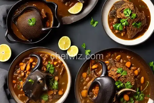 Stewed goat head