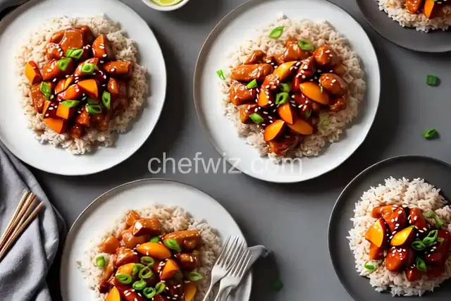 Sticky Orange Chicken with Nectarines