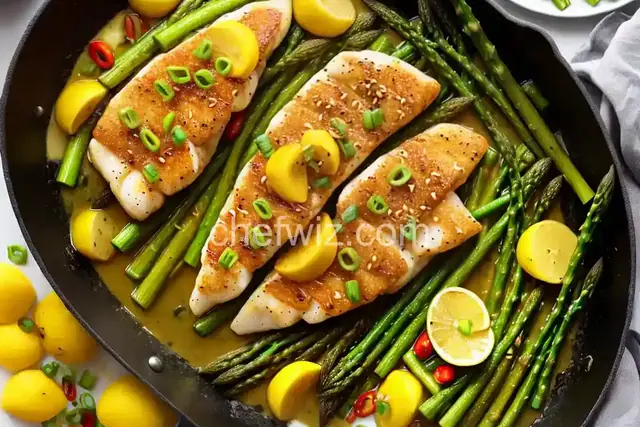 Stir-Fried Cod With Yellow Squash and Asparagus Recipe