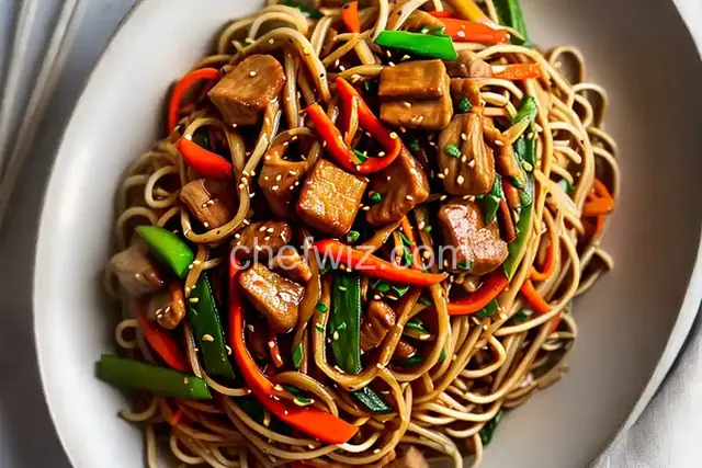 Stir-Fried Lo Mein Noodles With Pork and Vegetables Recipe