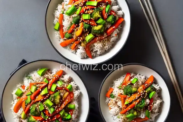 Stir Fried Sesame Vegetables with Rice