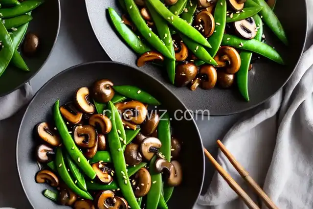Stir Fried Snow Peas and Mushrooms