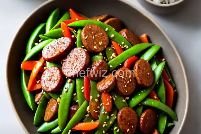Stir-Fried Snow Peas with Chinese Sausage Recipe