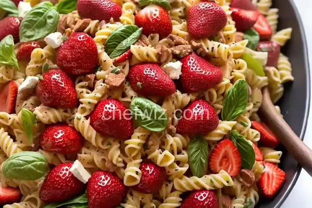 Strawberry Balsamic Pasta Salad