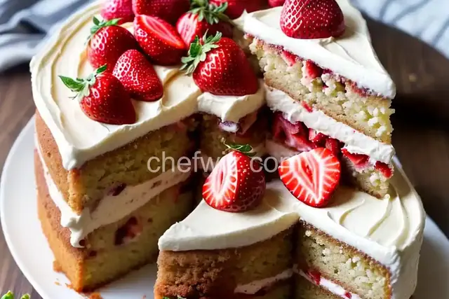 Strawberry Cake with Cream Cheese Frosting