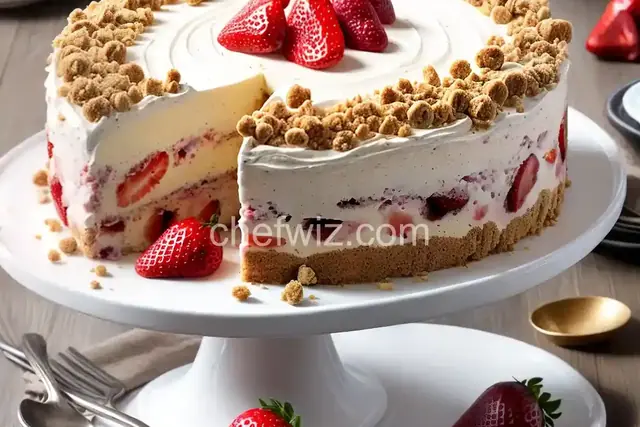 Strawberry Crunch Ice Cream Cake