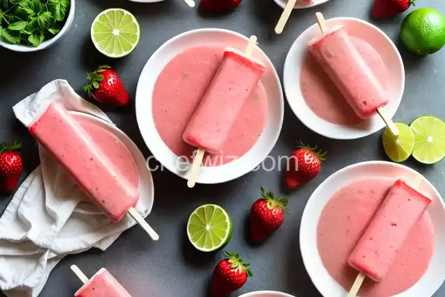 Strawberry Lime Smoothie Pops