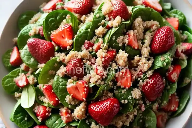 Strawberry, Quinoa and Chopped Spinach Salad