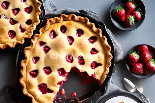 Strawberry Rhubarb Custard Pie