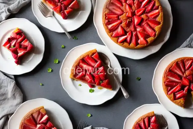 Strawberry Rhubarb Upside-Down Cake
