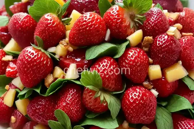 Strawberry-Sauced Crunchy Fruit Salad
