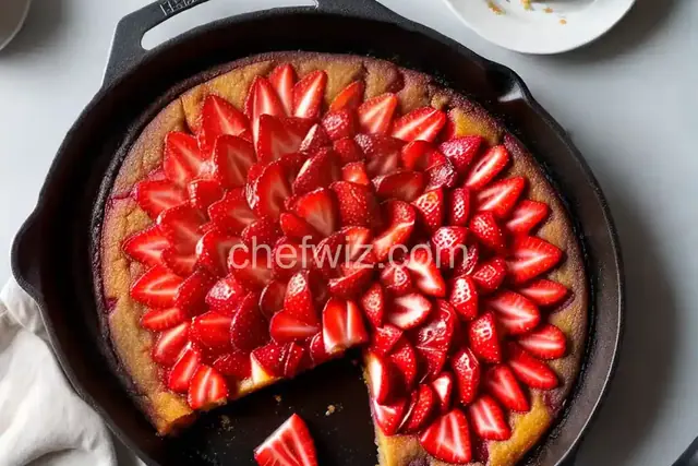 Strawberry Upside Down Skillet Cake