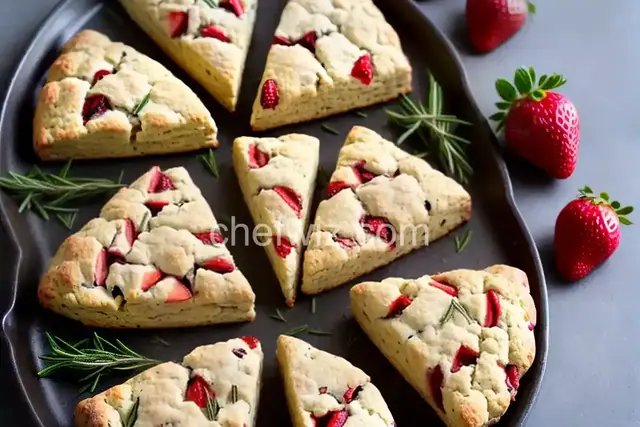 Strawberry and Rosemary Scones