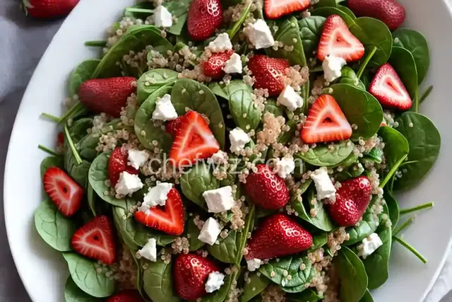 Strawberry and Spinach Salad with Quinoa and Goat Cheese