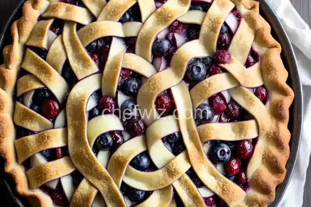 Streusel Topped Pear and Blueberry Pie