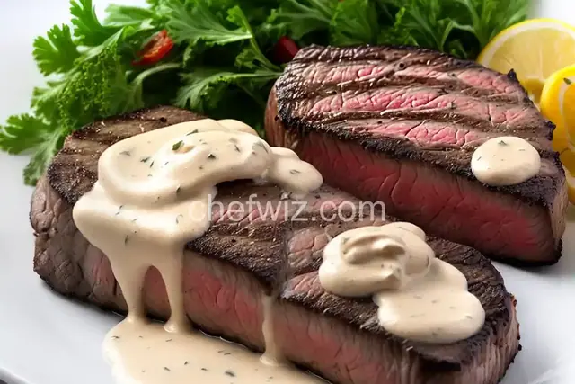 Strip Steak with Pepper Cream Sauce