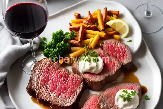 Strip Steak with Red Wine Cream Sauce