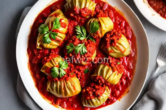 Stuffed Cabbage with Tomato Sauce