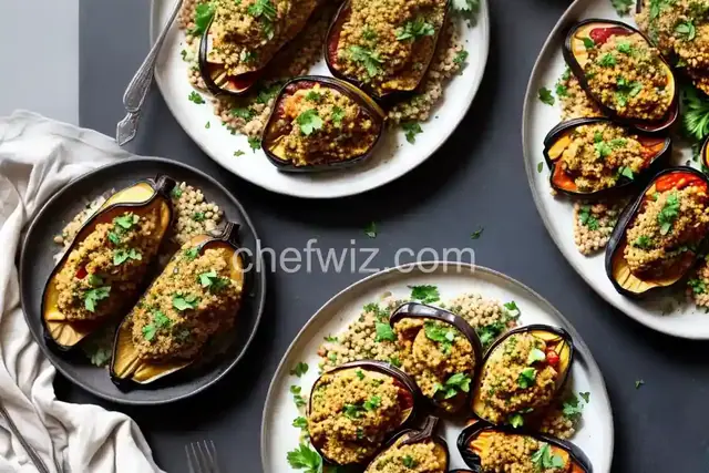 Stuffed Eggplant with Israeli Couscous