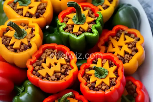 Stuffed Jack-O'-Lantern Bell Peppers