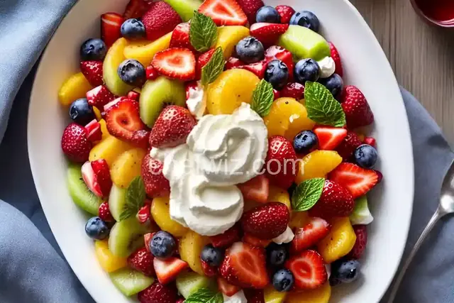 Summer Fruit Salad with Whipped Cream