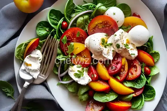 Summer Salad with Burrata, Tomatoes, and Nectarines