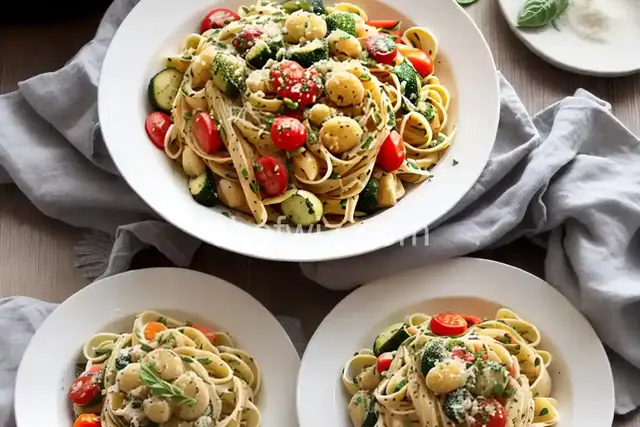 Summer Veggie Pasta Scampi