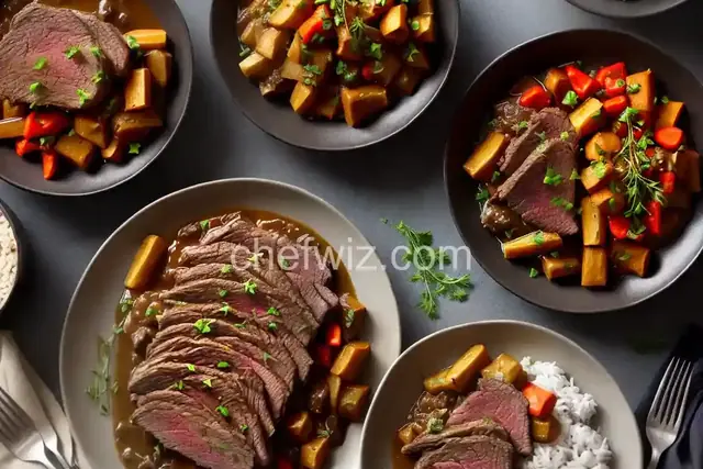 Sunday Night Roast Beef and Gravy with Easy Rice