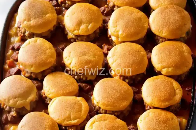Sunny's Meaty Cheesy Casserole Sliders