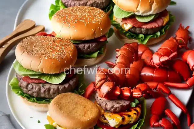 Surf N' Turf Burger (Grilled Burger With Lobster and Bacon) Recipe
