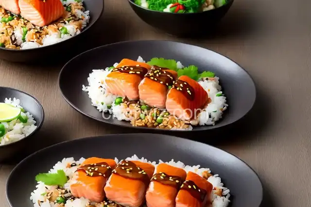 Sushi Rice With Miso-Caramel Glazed Salmon